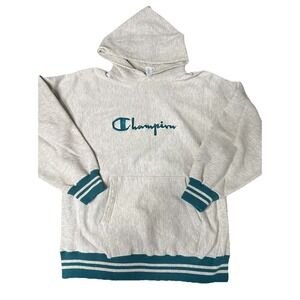 Vintage 90s Champion Reverse Weave Sweatshirt Hoodie Sz XL Embroidered Spell Out